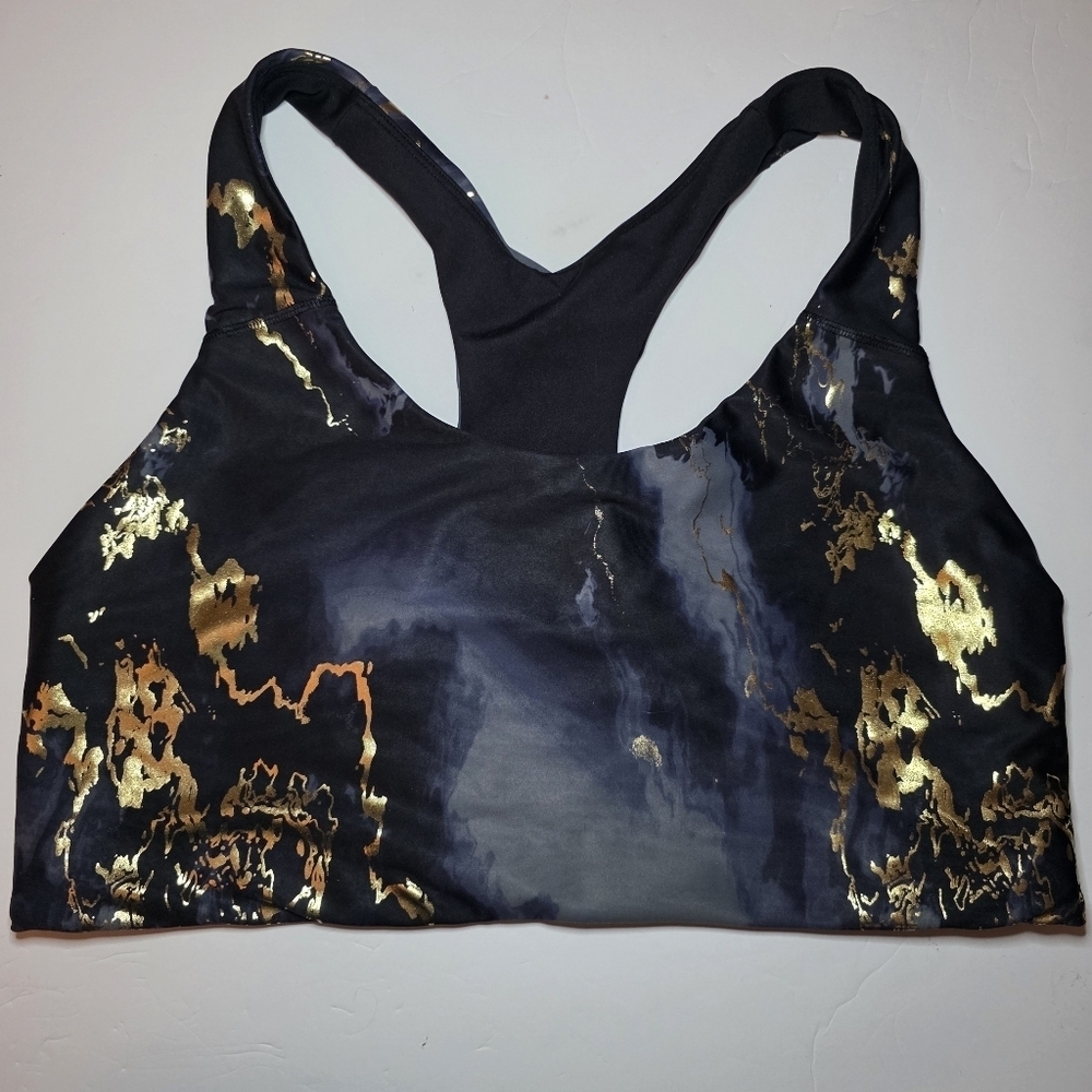 OLD NAVY ACTIVE MARBLED MEDIUM SUPPORT POWERSOFT RACERBACK SPORTS BRA - XXL